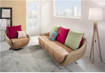 Sericite Synthetic Leather Sofa